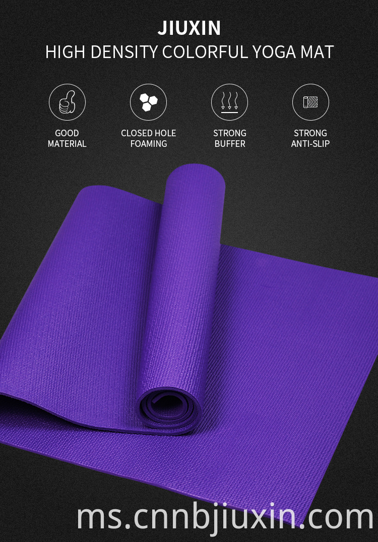 Easy to clean non slip PVC fitness mat